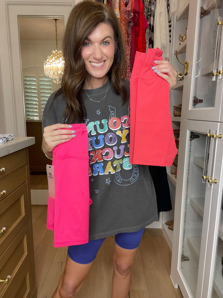 Mono B Venice Crossover Waist Biker Shorts in Multiple Colors