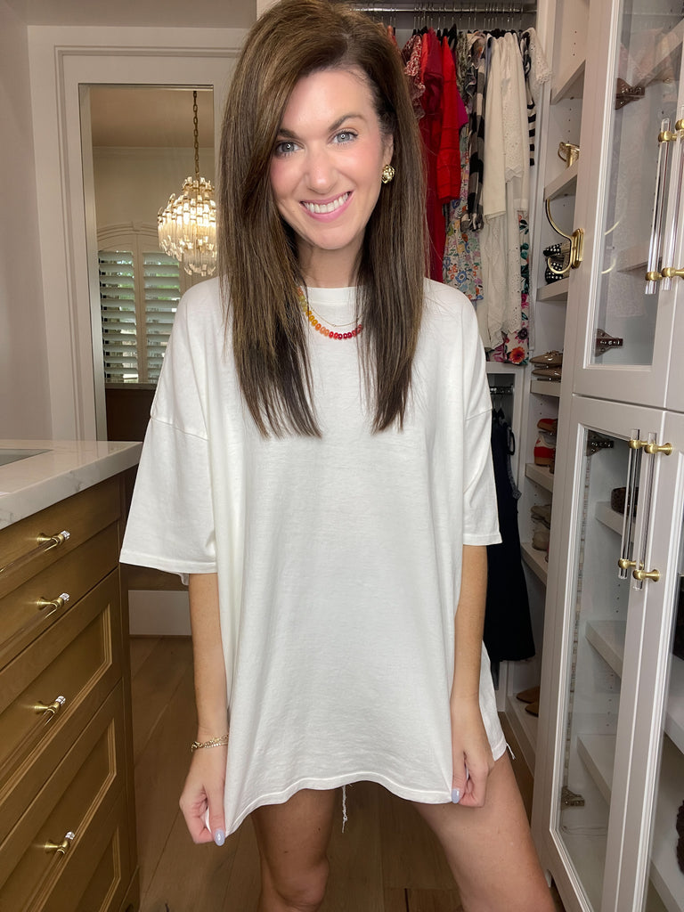 Endless Ease Oversized Tee in Off White