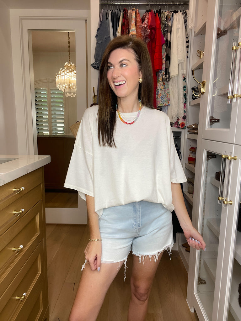 Endless Ease Oversized Tee in Off White