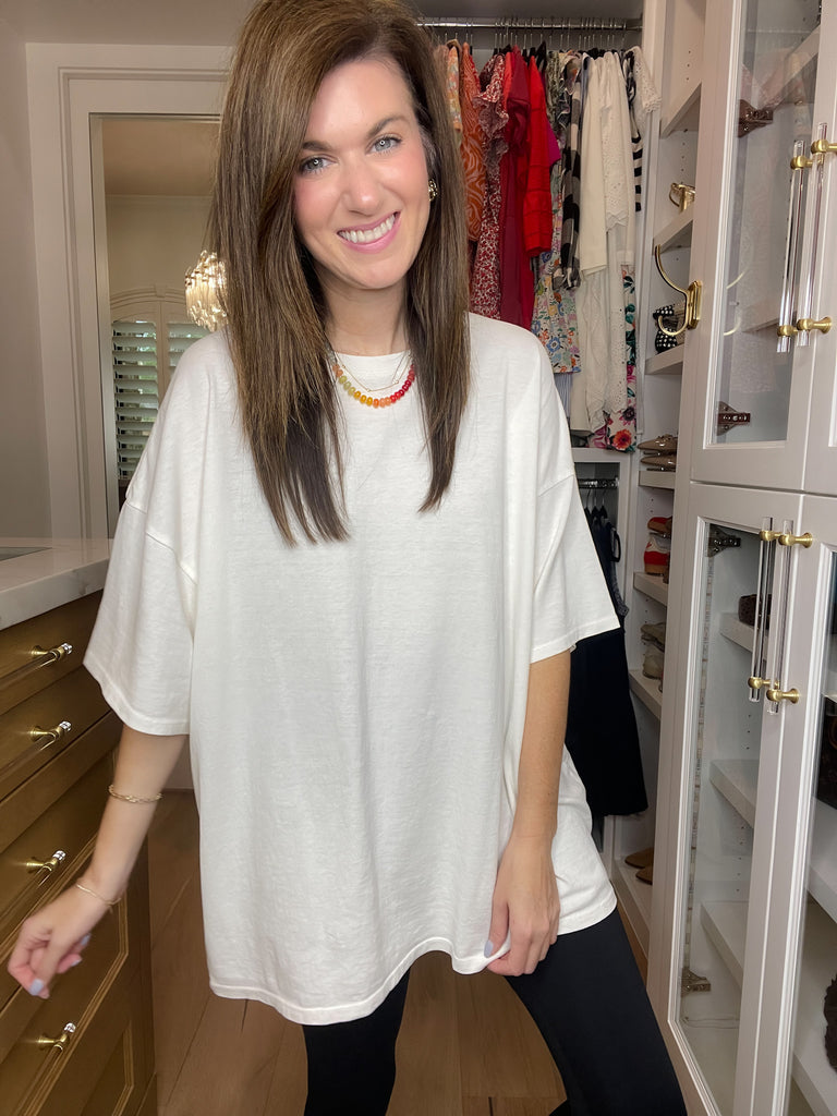 Endless Ease Oversized Tee in Off White