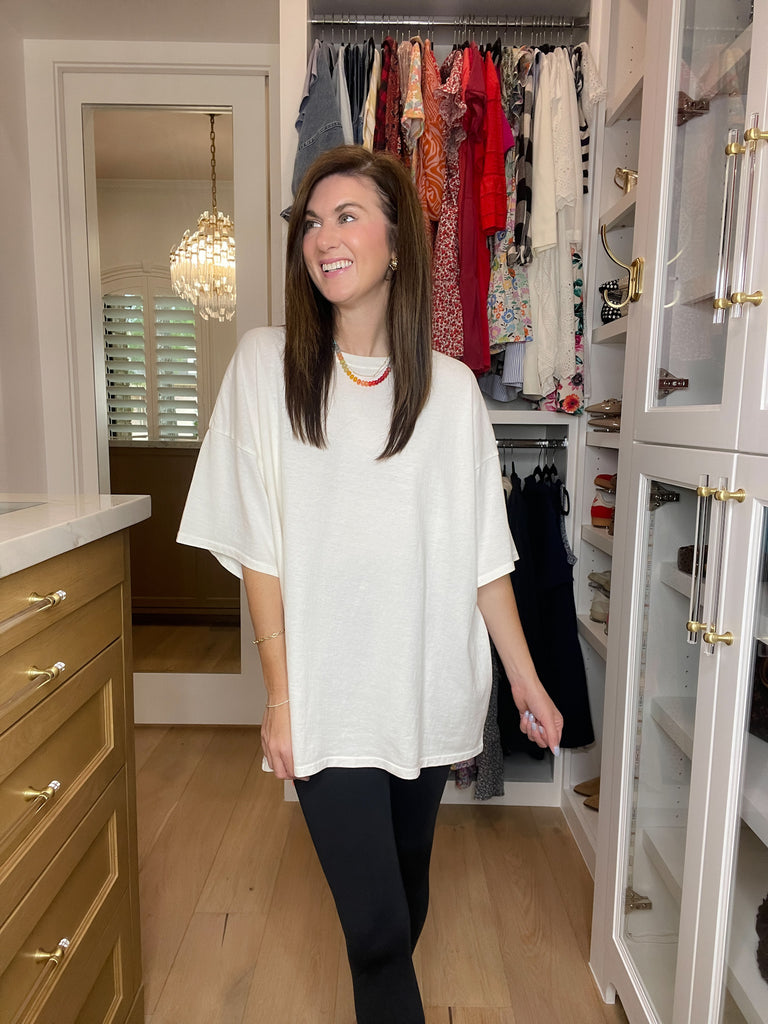 Endless Ease Oversized Tee in Off White