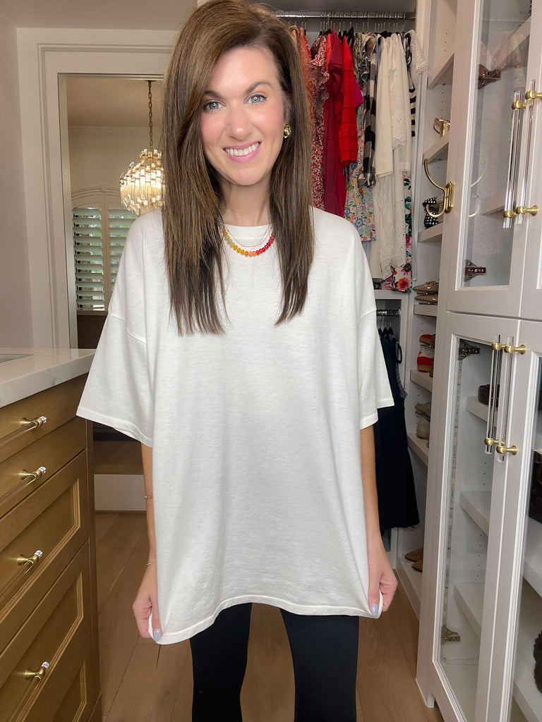 Endless Ease Oversized Tee in Off White