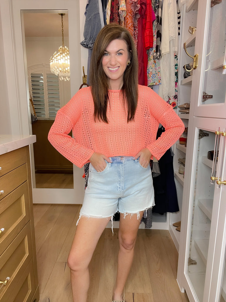 Sunny Side Denim Shorts in Light Wash