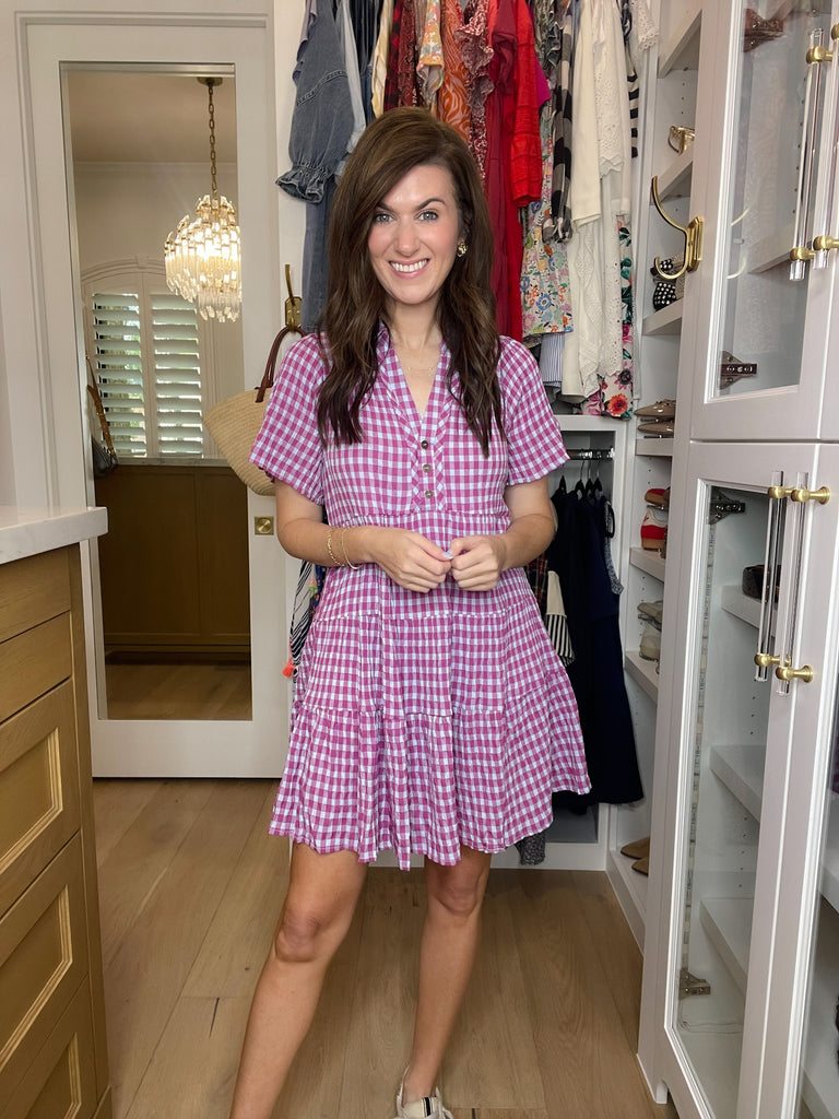 True Delight Gingham Dress in Purple