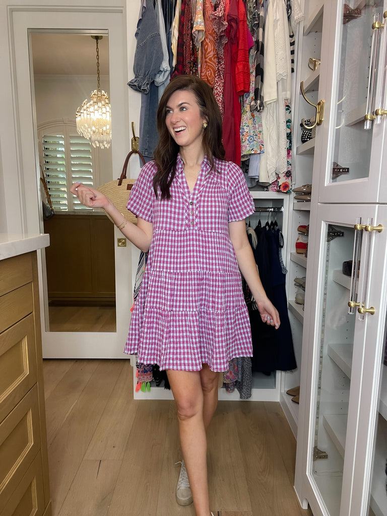True Delight Gingham Dress in Purple