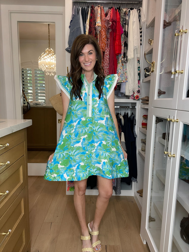 Aqua Blooms Dress