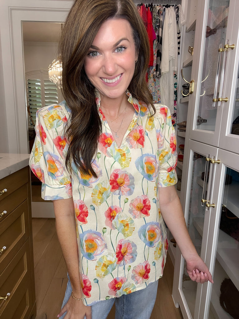 Morning Meadow Top in Cream