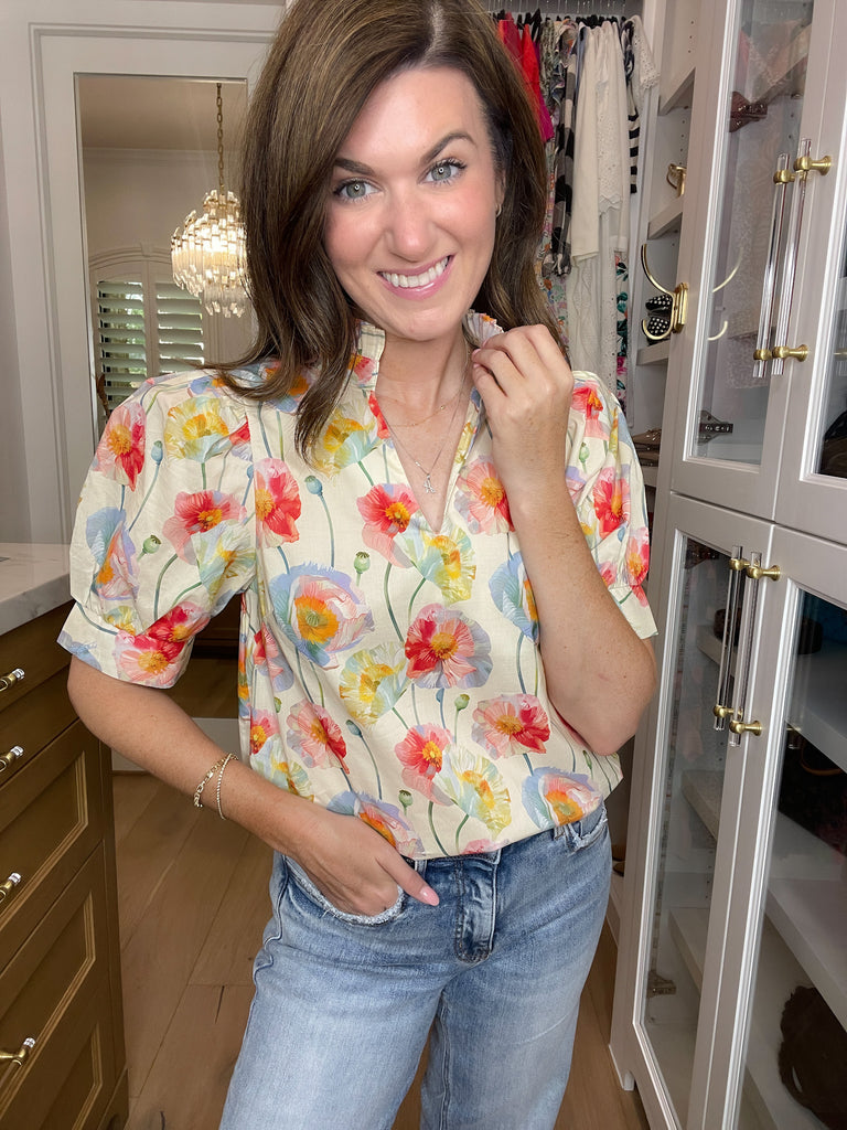 Morning Meadow Top in Cream