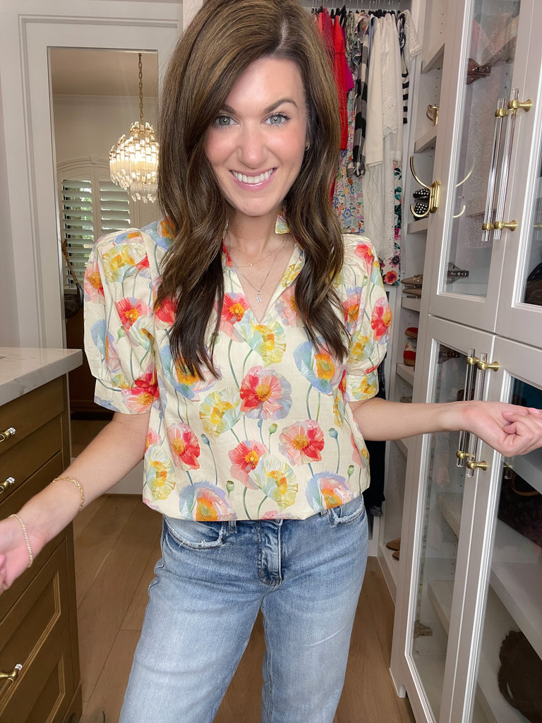 Morning Meadow Top in Cream