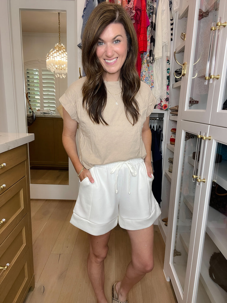 Set the Pace Shorts in White