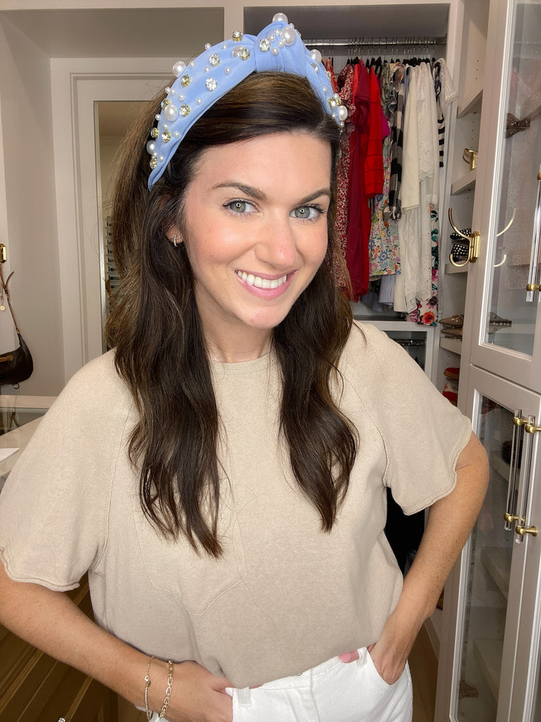 Crowning Glory Headband in Light Blue *Final Sale*