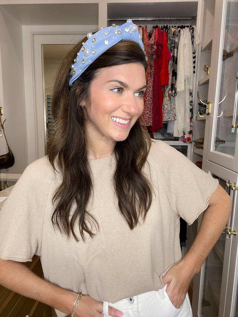 Crowning Glory Headband in Light Blue *Final Sale*