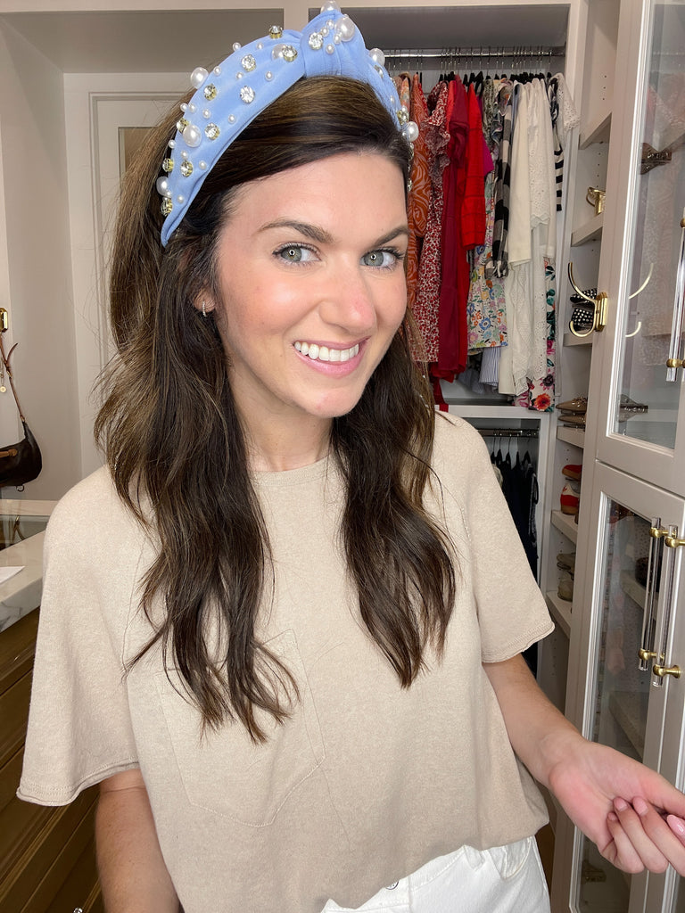 Crowning Glory Headband in Light Blue *Final Sale*