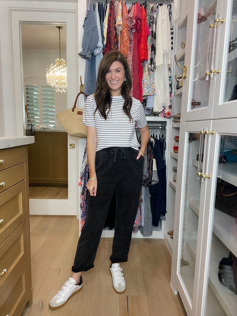 Everyday Escape Mineral Washed Pants in Black