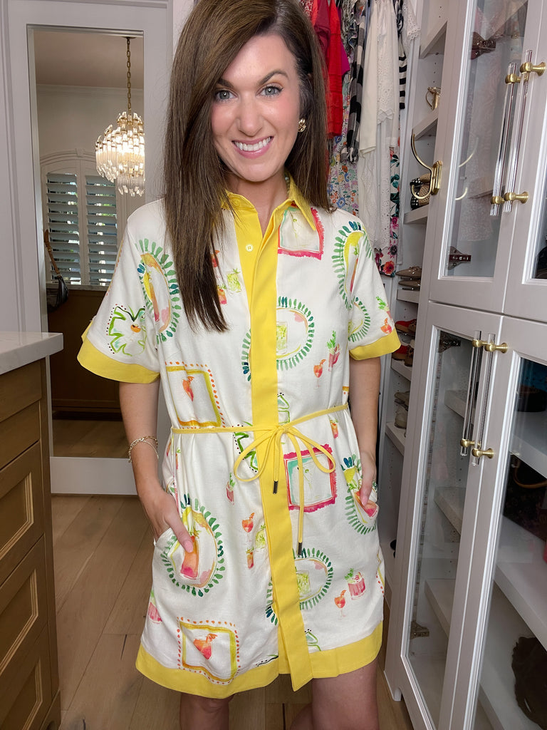 Happy Hour Shirt Dress