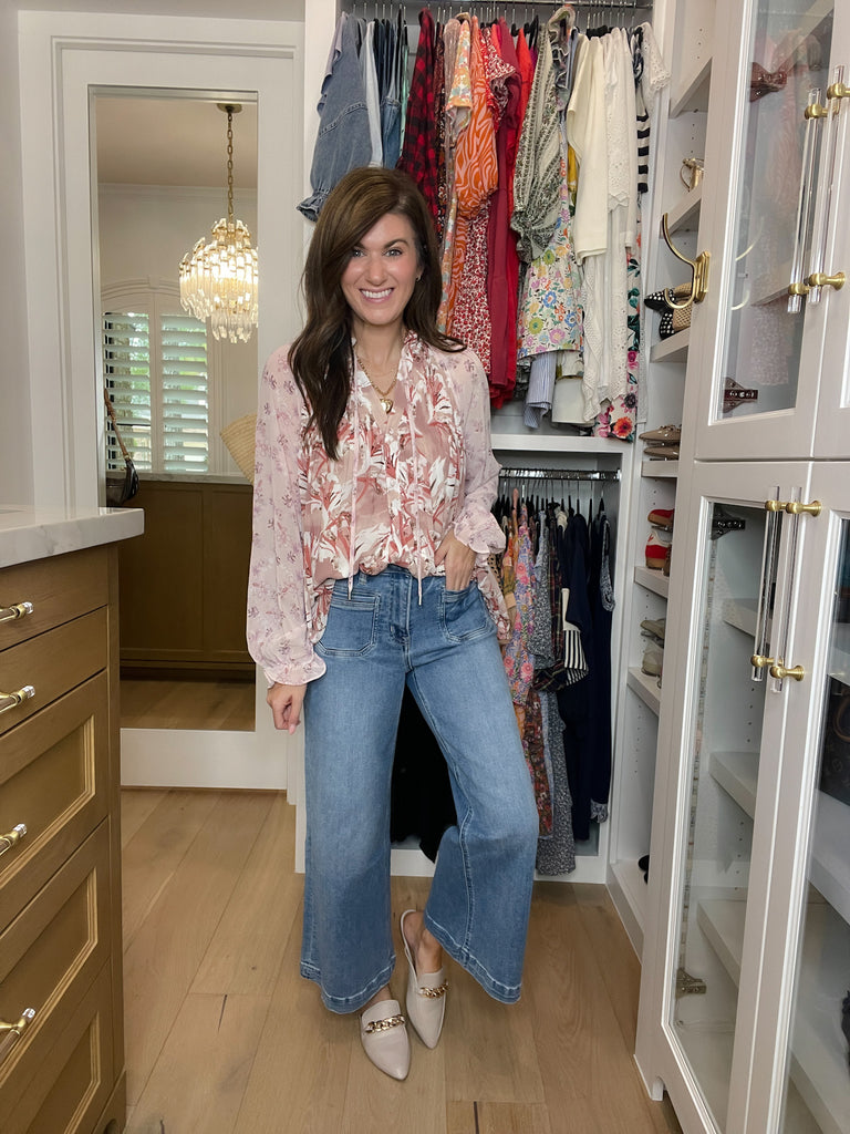 Crossed My Mind Floral Button Front Top