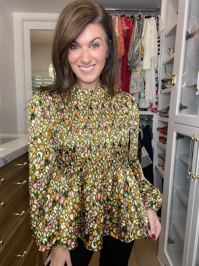 Autumn Muse Smocked Top