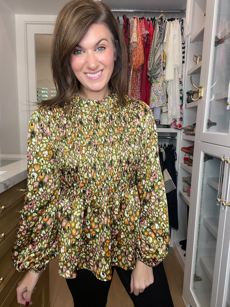 Autumn Muse Smocked Top