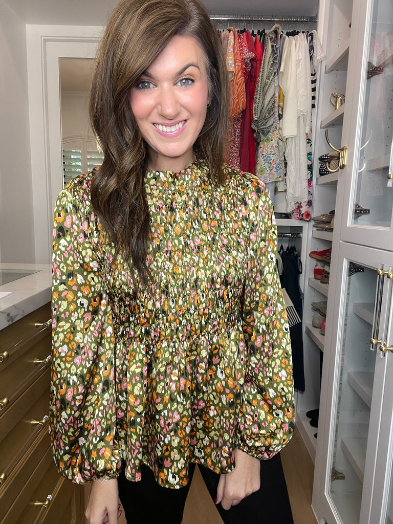 Autumn Muse Smocked Top