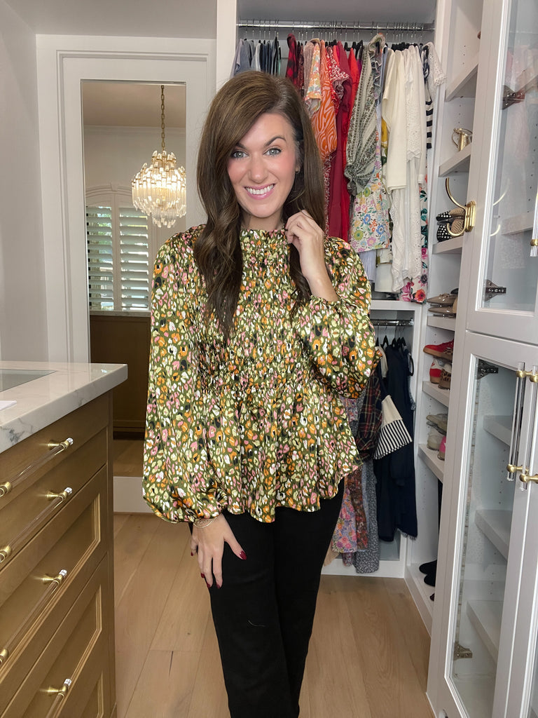 Autumn Muse Smocked Top