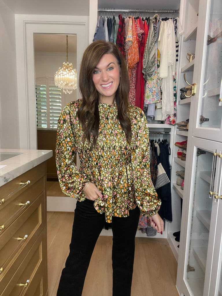 Autumn Muse Smocked Top