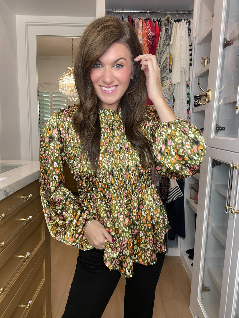 Autumn Muse Smocked Top