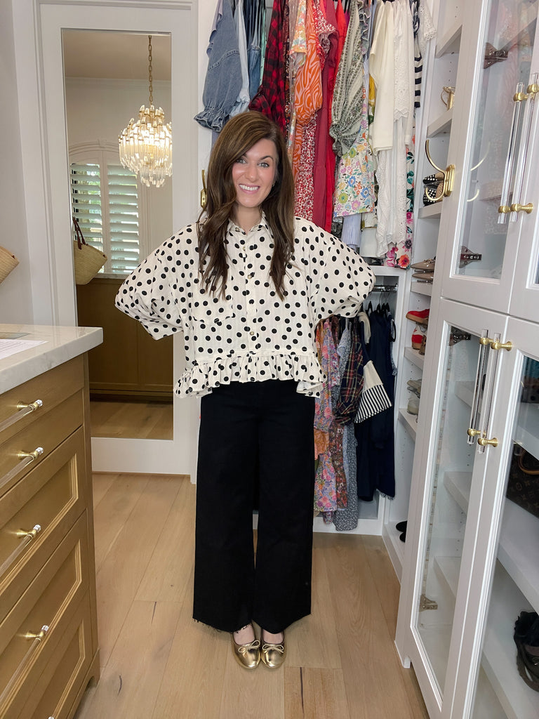 Spotted and Sweet Peplum Top