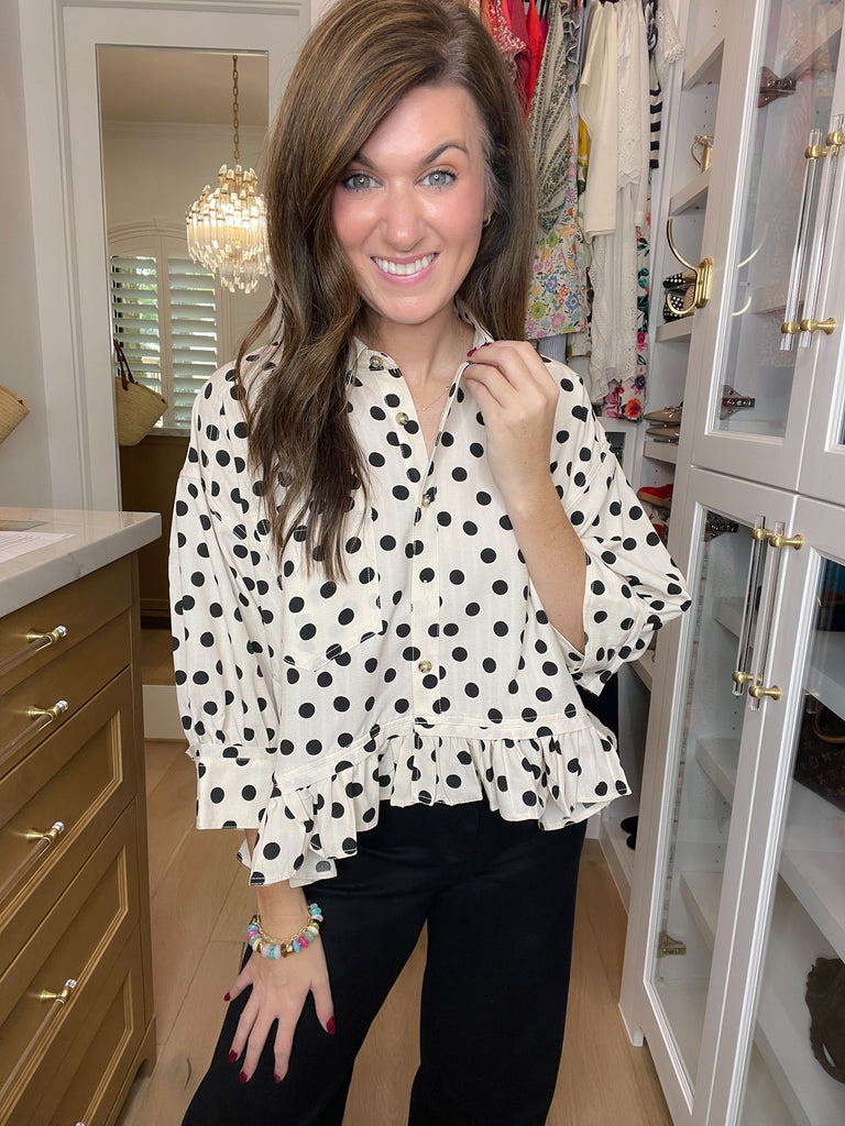 Spotted and Sweet Peplum Top