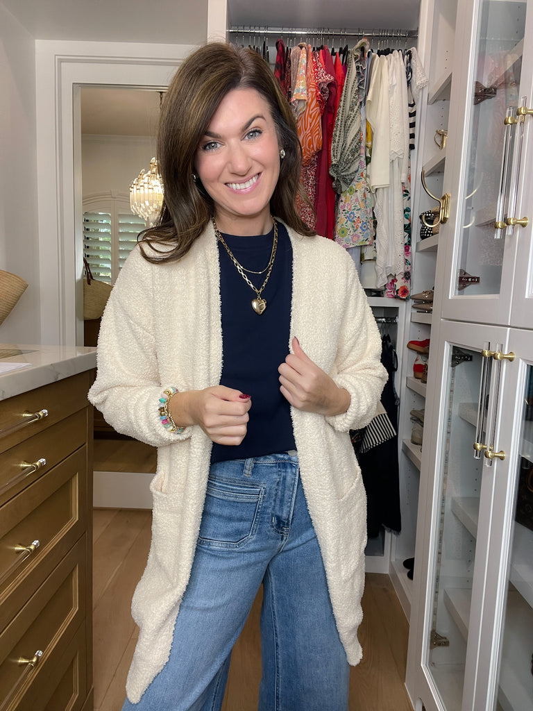 Time to Smile Cardigan in Natural