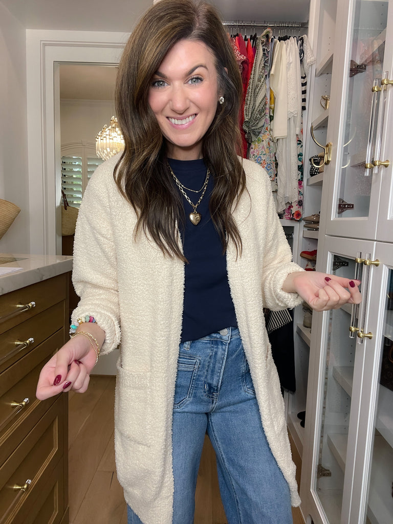 Time to Smile Cardigan in Natural