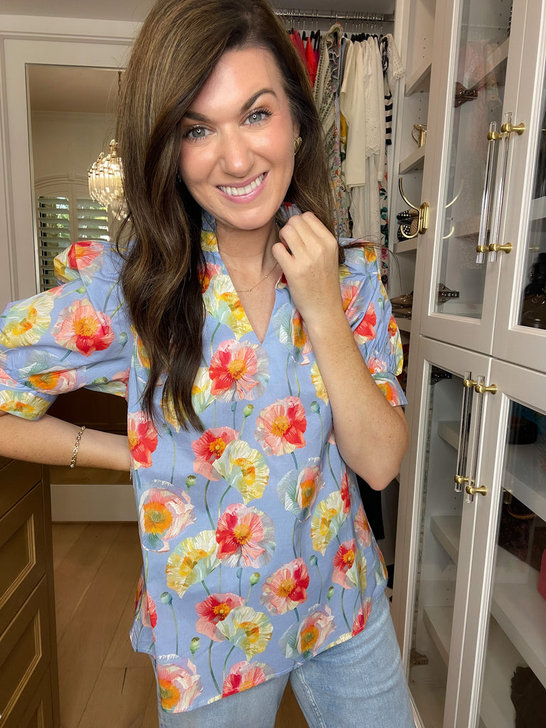 Morning Meadow Top in Blue