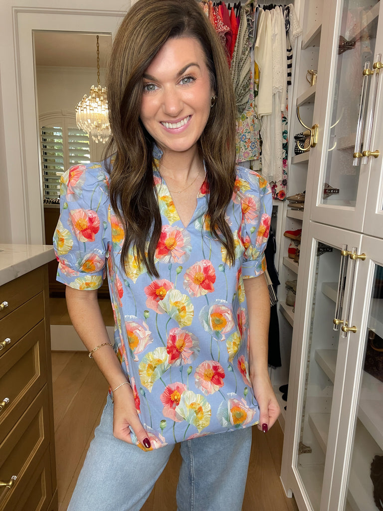 Morning Meadow Top in Blue