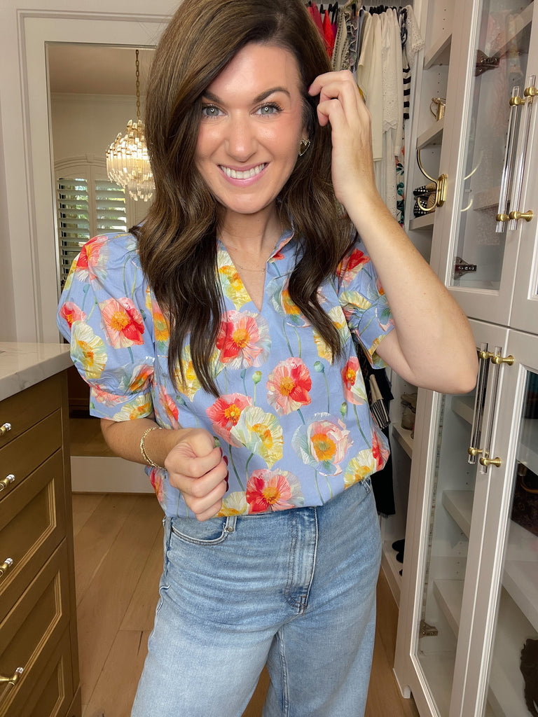 Morning Meadow Top in Blue