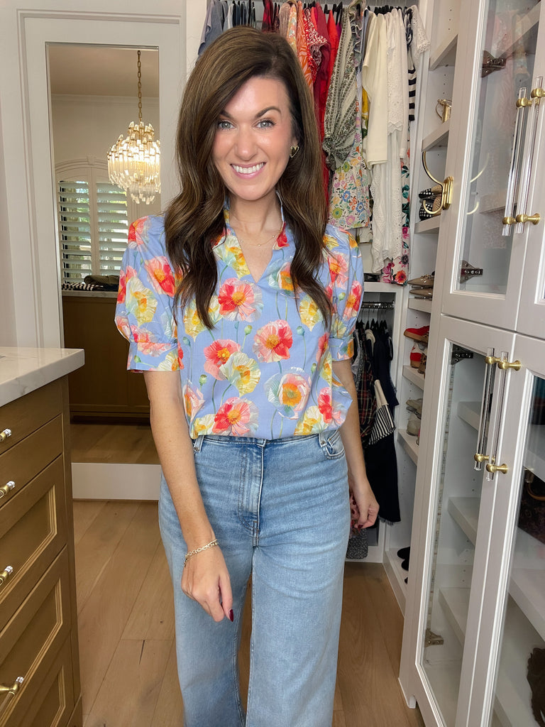 Morning Meadow Top in Blue