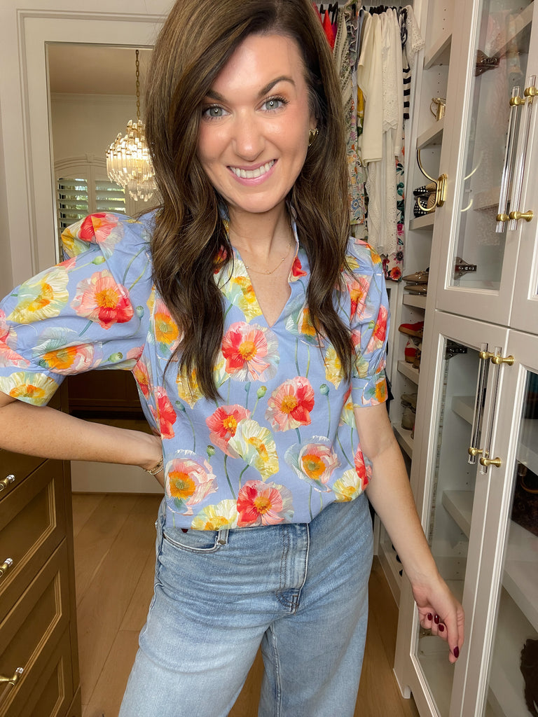 Morning Meadow Top in Blue