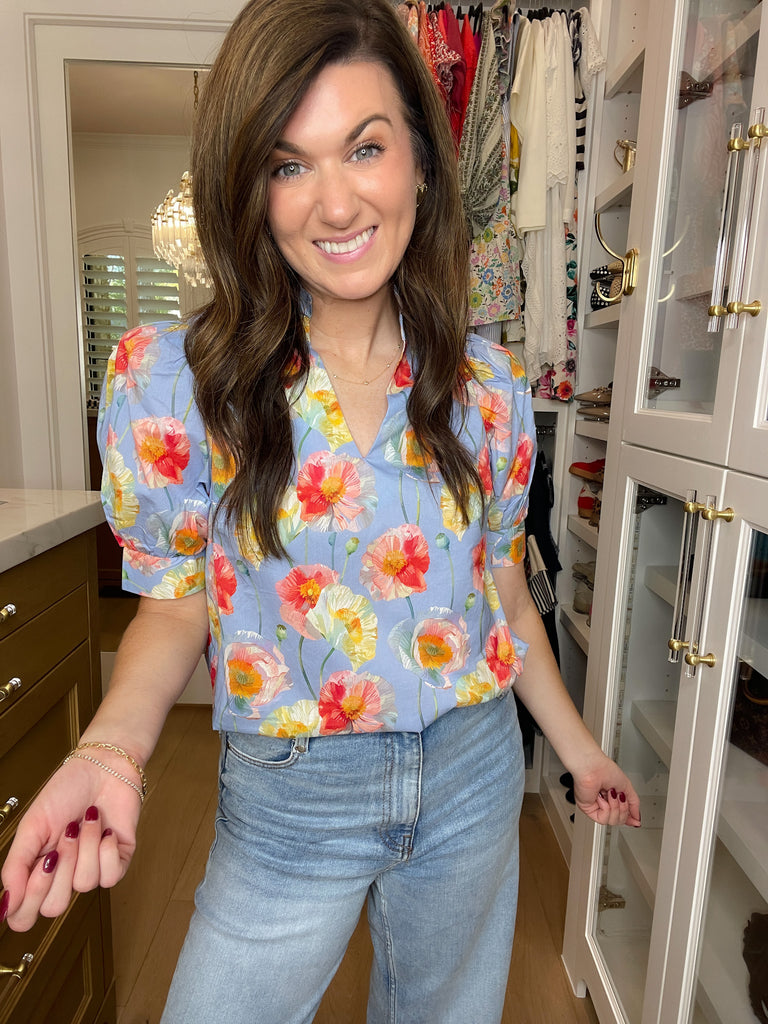 Morning Meadow Top in Blue