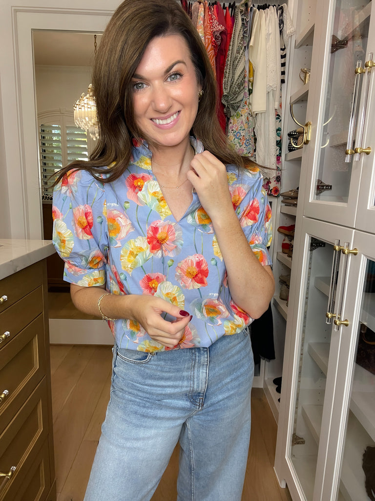 Morning Meadow Top in Blue