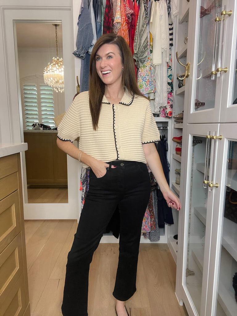 Risen Jett Tummy Control Cropped Black Jeans