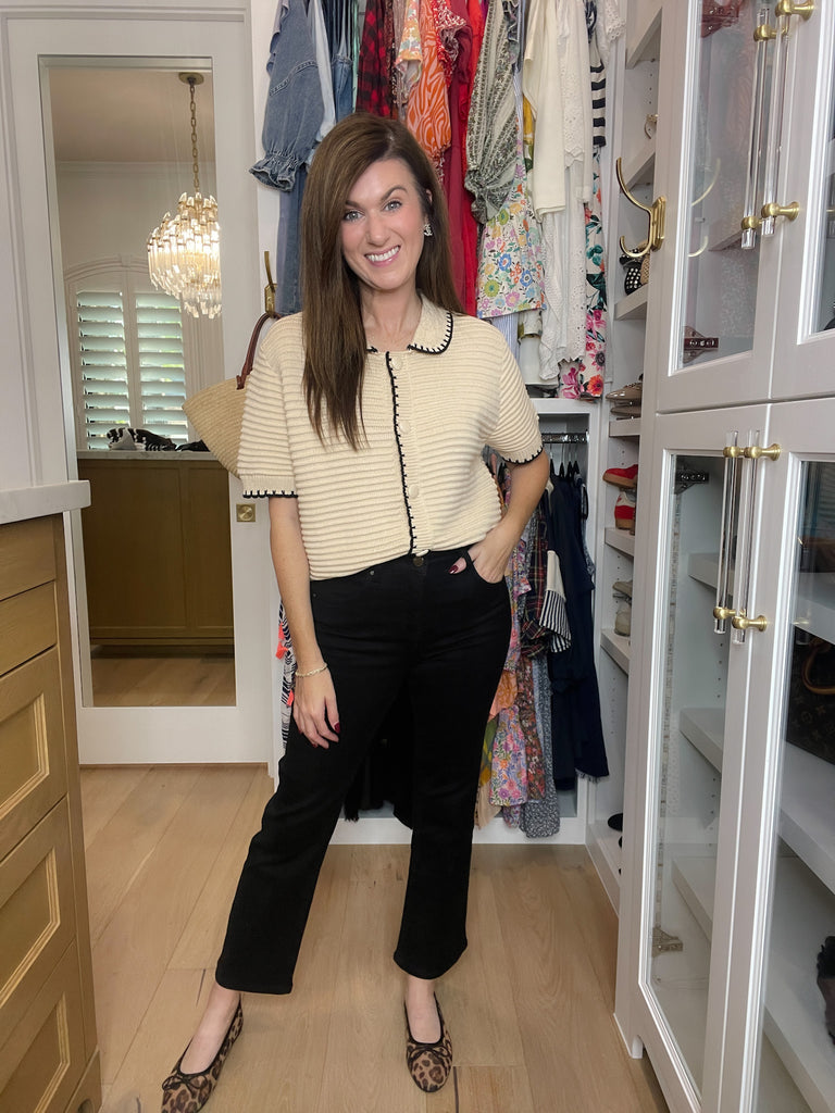 Risen Jett Tummy Control Cropped Black Jeans