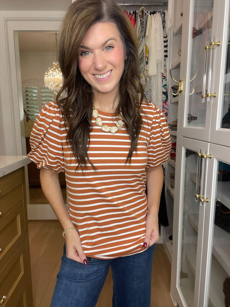 Autumn Stroll Striped Top