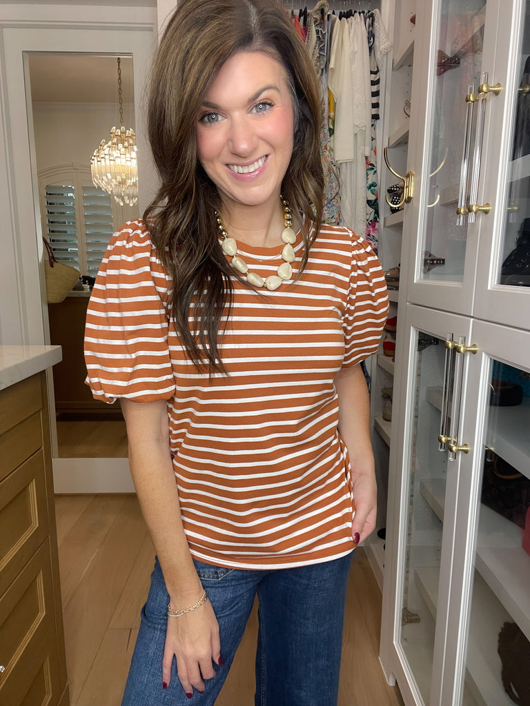 Autumn Stroll Striped Top