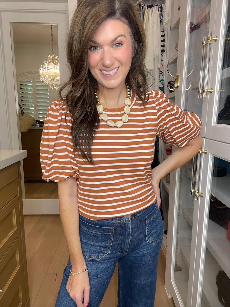 Autumn Stroll Striped Top