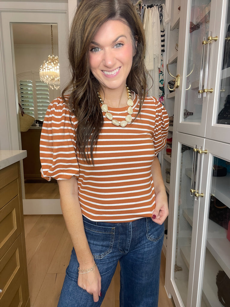 Autumn Stroll Striped Top