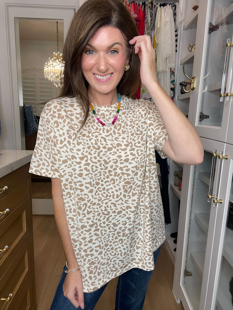 Carefree Spots Tee in Tan