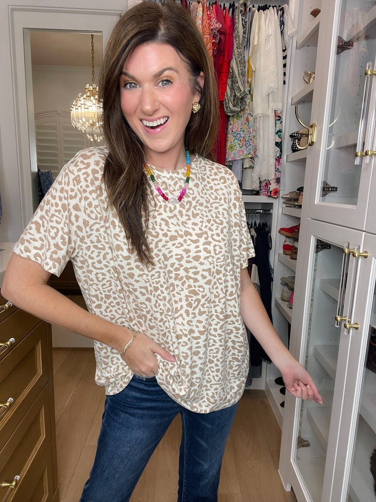 Carefree Spots Tee in Tan