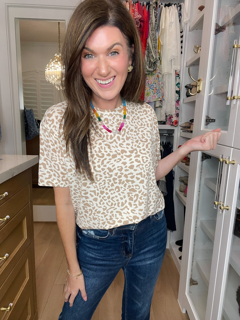 Carefree Spots Tee in Tan