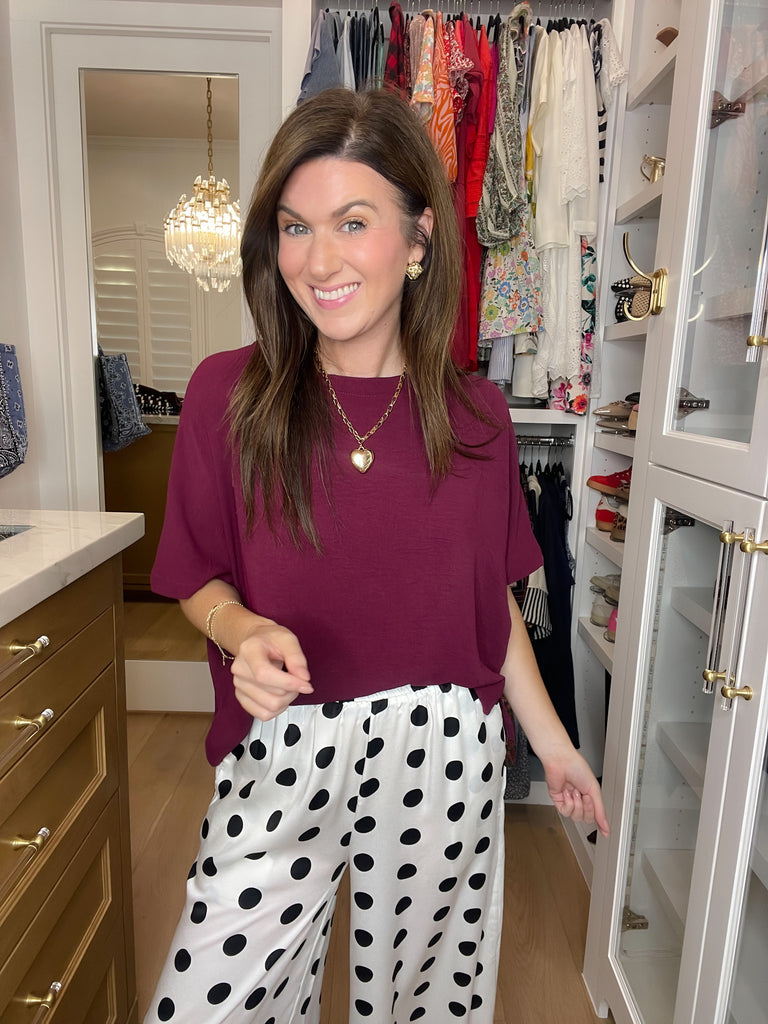 Simply Stated Tee in Burgundy