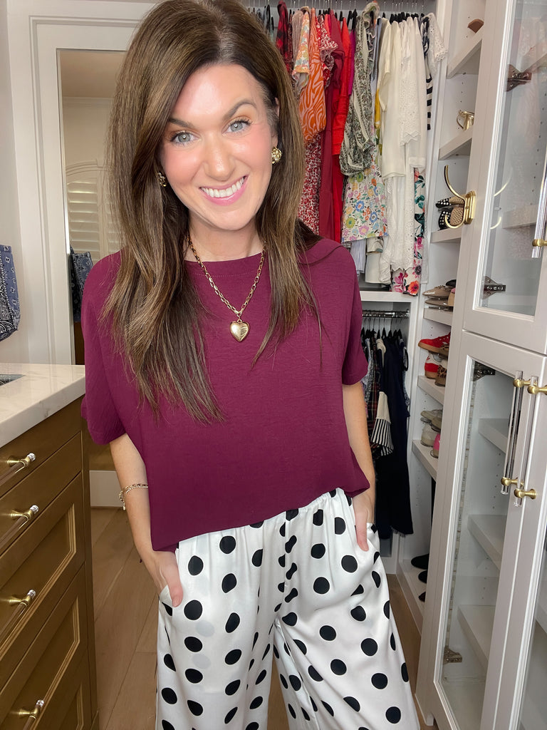 Simply Stated Tee in Burgundy