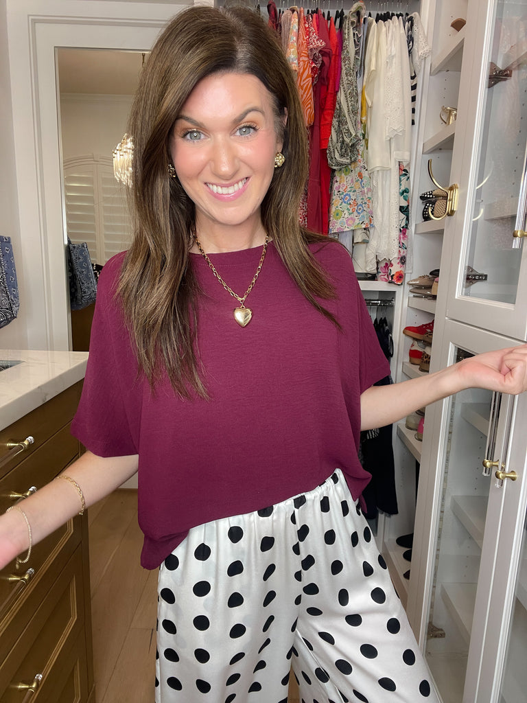 Simply Stated Tee in Burgundy