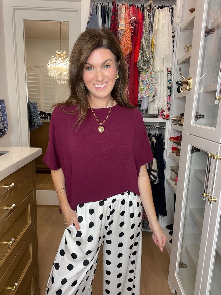 Simply Stated Tee in Burgundy